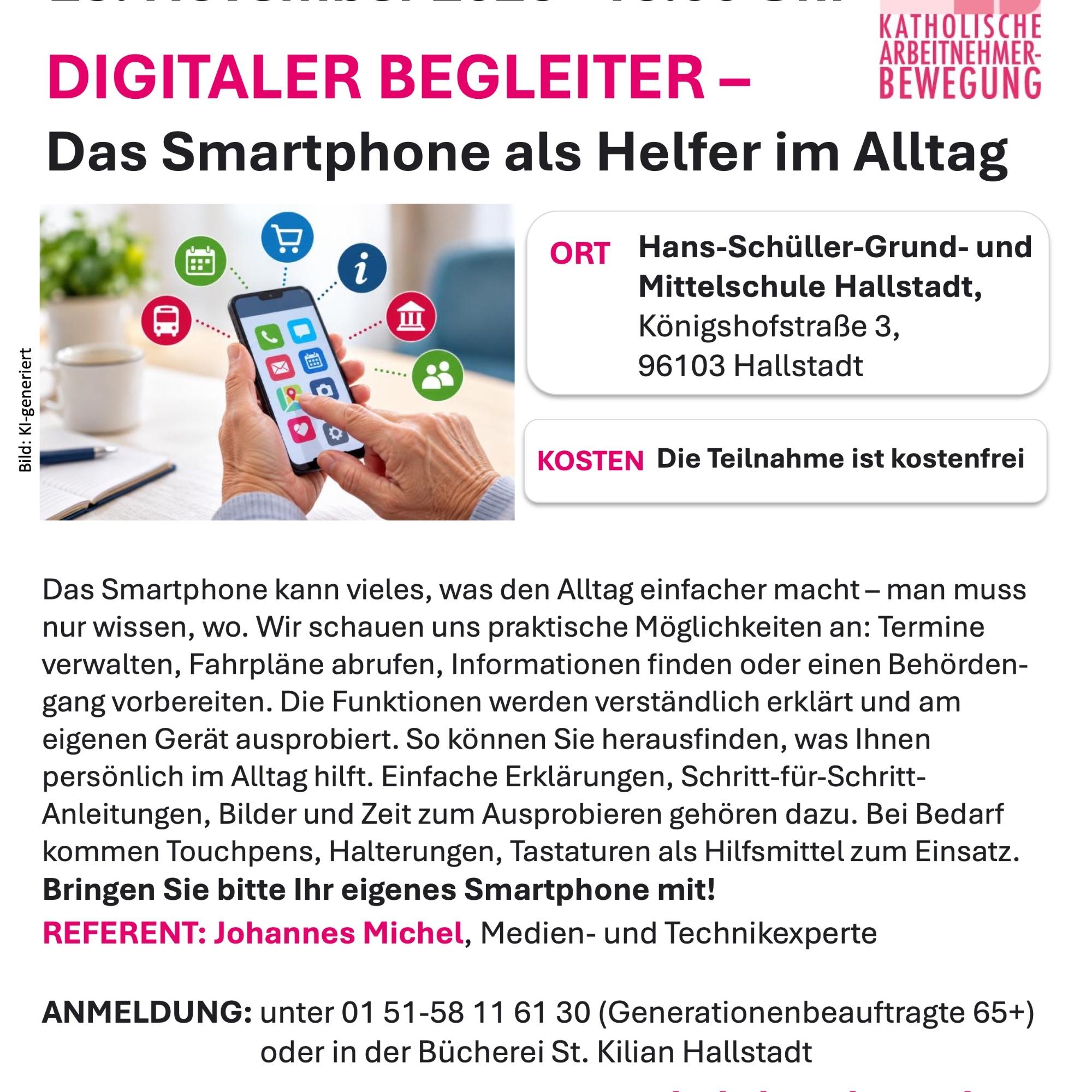 Plakat - Vortrag - Digitaler-Begleiter Hallstadt